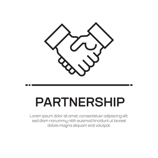 合作矢量线图标-简单的细线图标，优质的设计元素图片下载