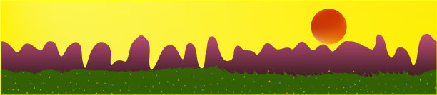 黄色的天空和山脉景观图片下载