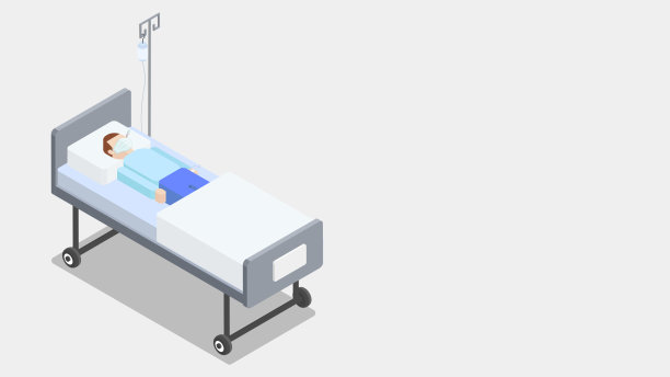 患者戴呼吸面罩，发热躺在病床上。病毒、冠状病毒。图片下载