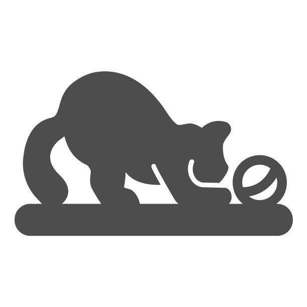 小猫小猫玩球线索固体图标宠物图片下载