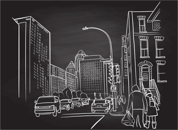 美国街景黑板图片下载