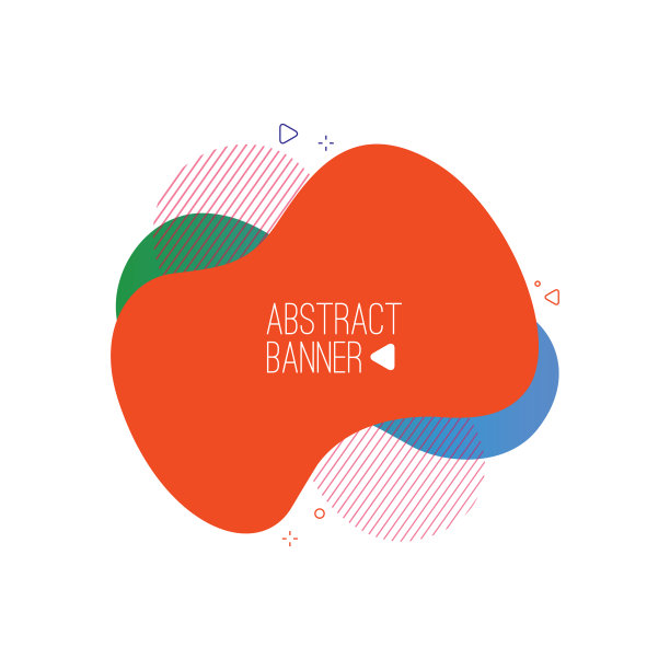 现代抽象液体形状和横幅。流体设计。孤立的梯度几何线，点。矢量插图。充满活力的徽章。股票插图图片下载