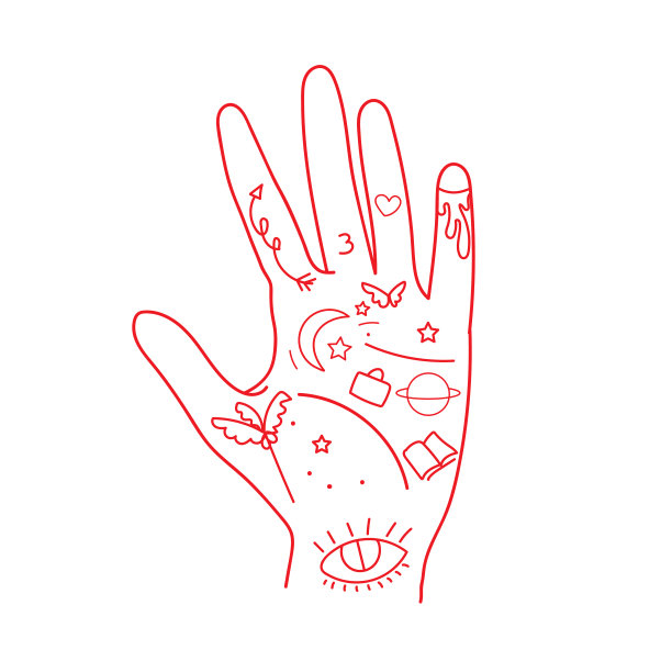 手相术插图图片下载