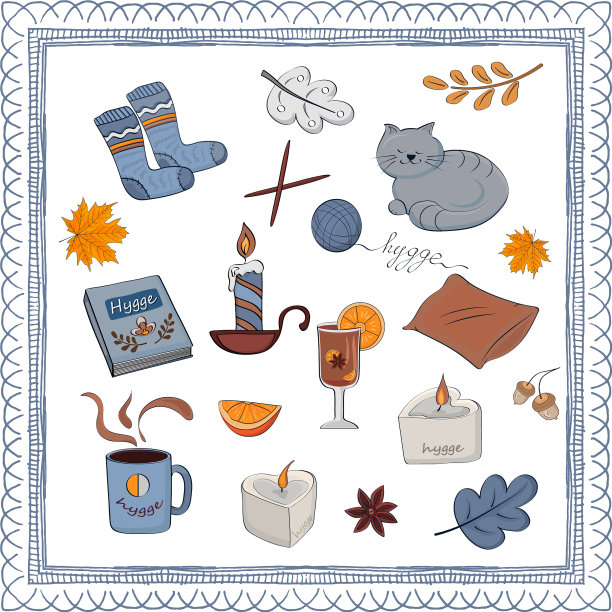 设置元素在斯堪的纳维亚hygge风格图片下载