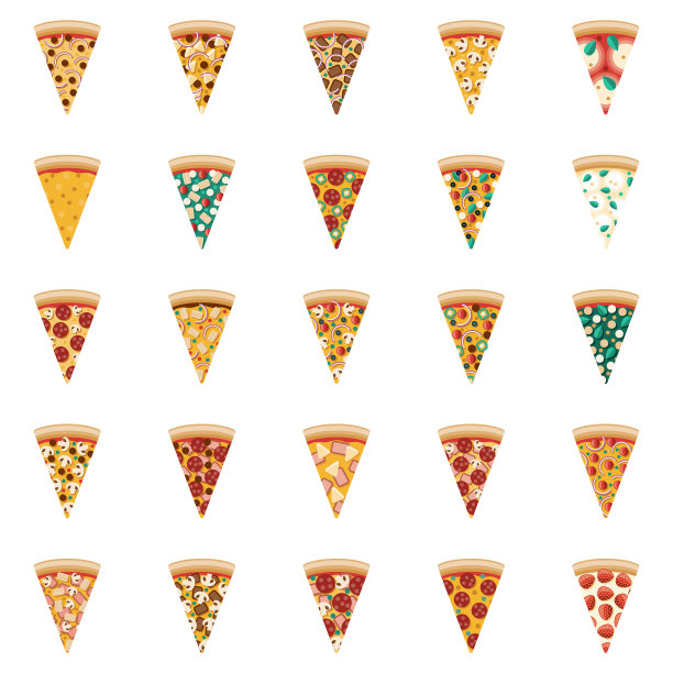 披萨片图标套装图片下载
