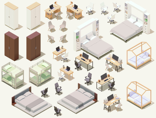 等距家用家具及设备套装图片下载