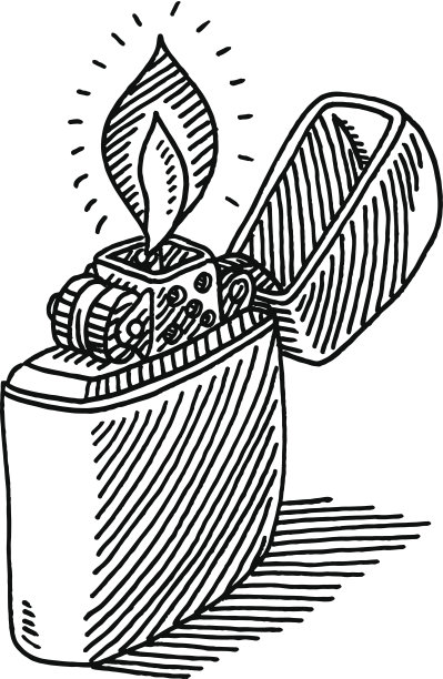 打火机引燃火焰图片下载