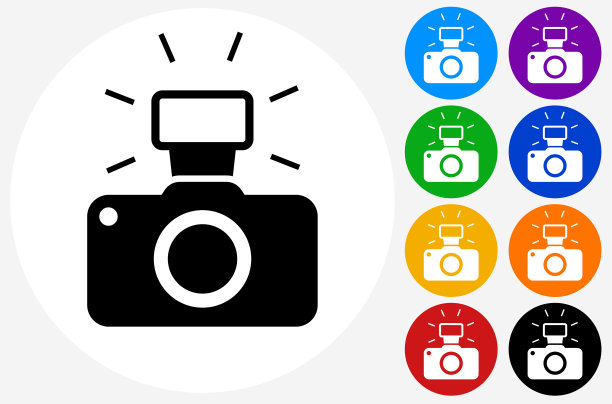 带有闪光灯图标的相机图片下载