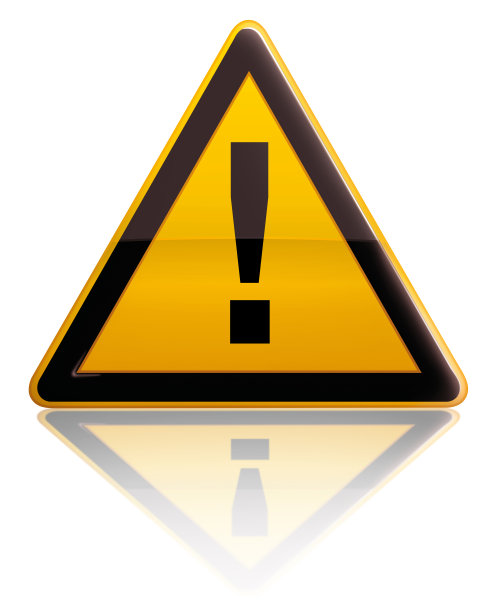 黄色和黑色三角形警告标志图片下载