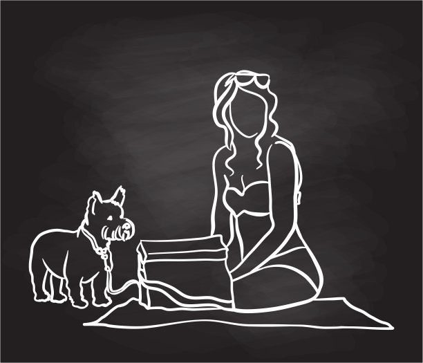 沙滩上的年轻女子图片下载