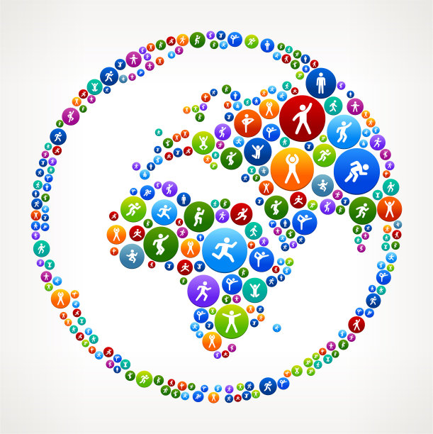 全球健康活跃的生活方式矢量按钮模式图片下载