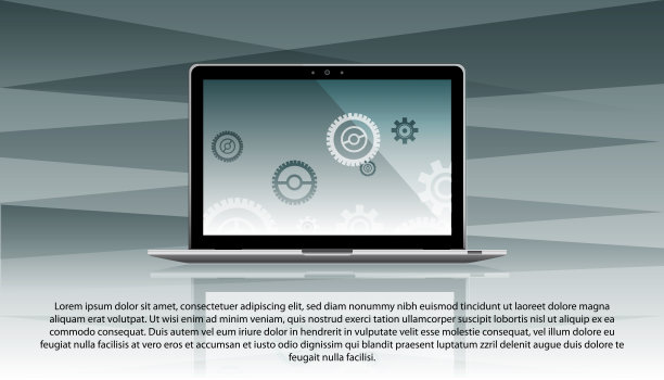 现实风格的无线技术。笔记本电脑彩色抽象背景与文本空间。图片下载