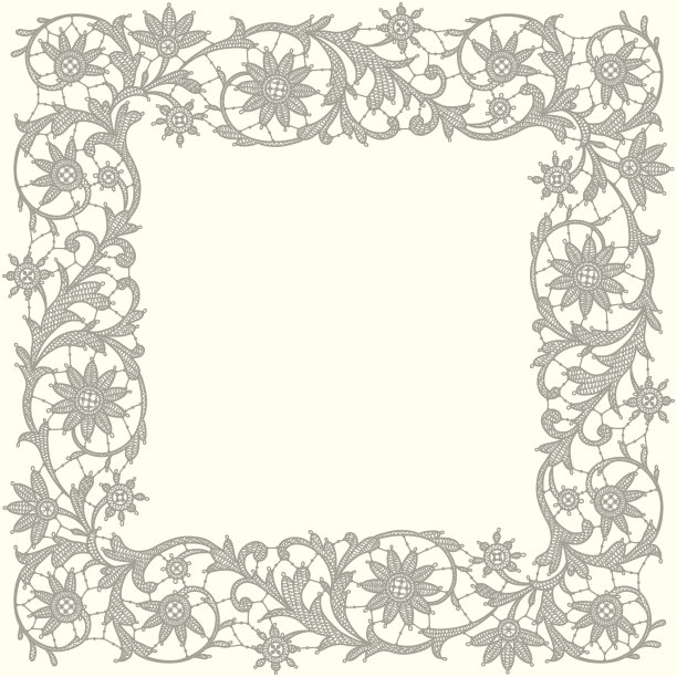 花边。花卉图案。框架。图片下载