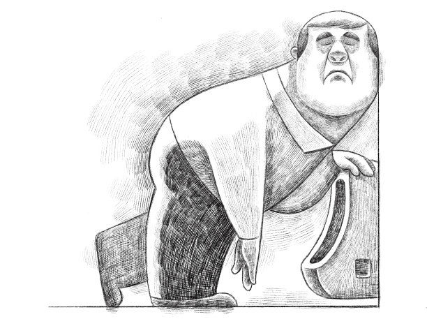 疲倦的人站在小便池旁等待素描图片下载