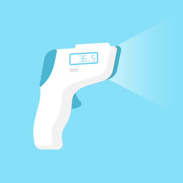 红外和非接触式温度计平面设计。图片下载