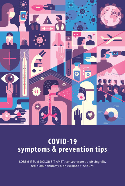 冠状病毒症状和预防提示模板封面图片下载