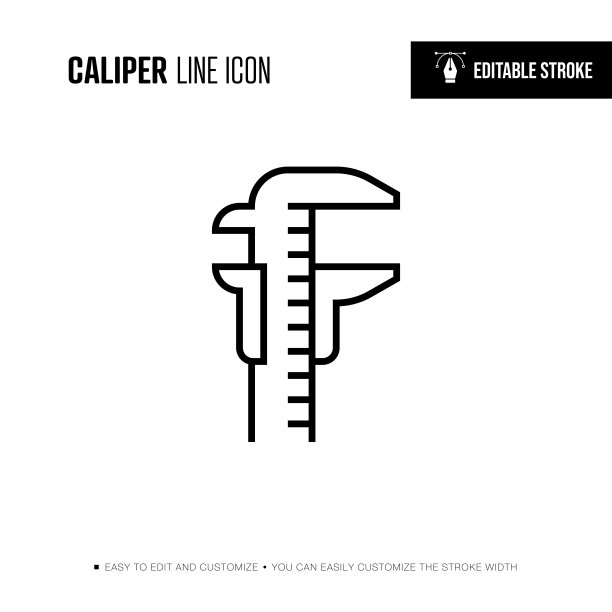 卡尺线图标-可编辑的行程图片下载