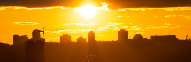 城市全景日落图片下载