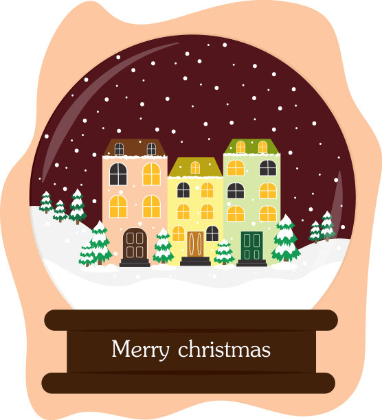 圣诞玻璃球与冬城图片下载