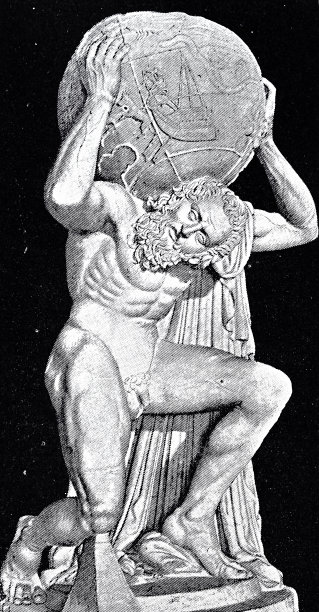 阿特拉斯大理石雕像图片下载