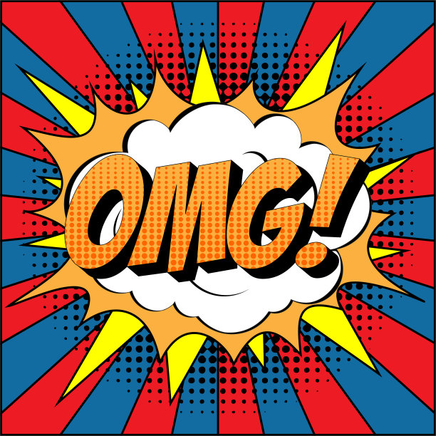 我的天啊，波普艺术风格的爆炸演讲泡泡漫画。图片下载
