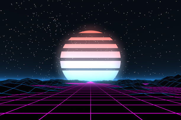 80年代复古科幻未来抽象背景图片下载