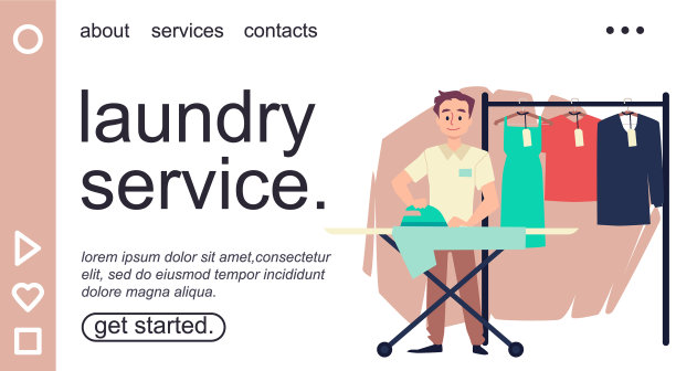 洗衣服务网站或演示页面图片下载