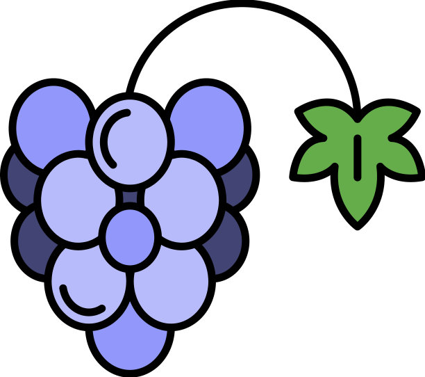 农场葡萄图标颜色轮廓图片下载