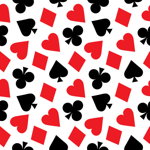 黑桃、红心、梅花、钻石无缝图案图片下载