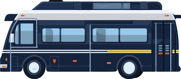 现代蓝色旅游车图片下载