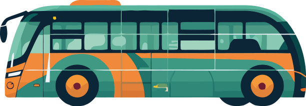 黄色旅游巴士行驶在道路上图片下载