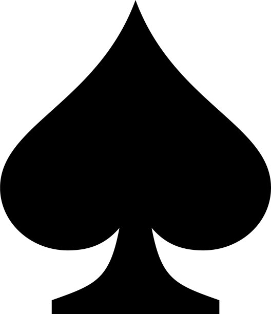 纸牌黑桃图标平图片下载