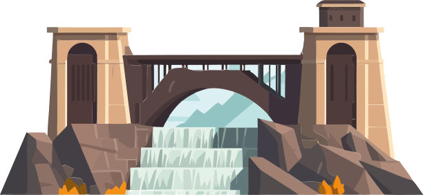 桥的剪影勾勒出日落图片下载