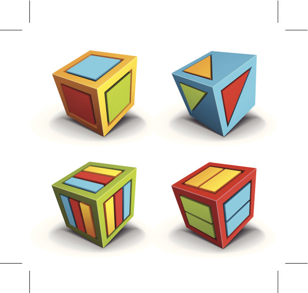 丰富多彩的立方体设计元素图片下载