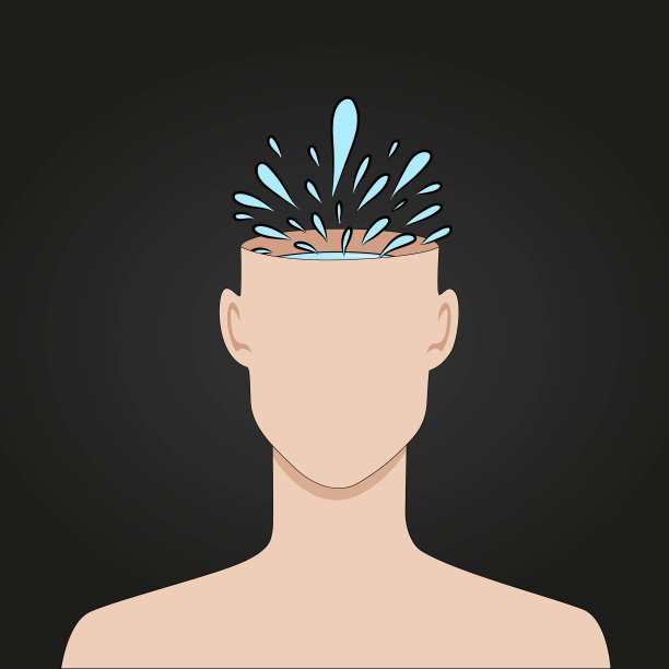 创意头部插图，头部充满水，人类多样性概念股票插图图片下载