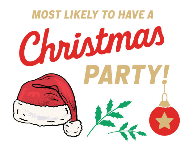 圣诞派对文本和饰品透明背景图片下载