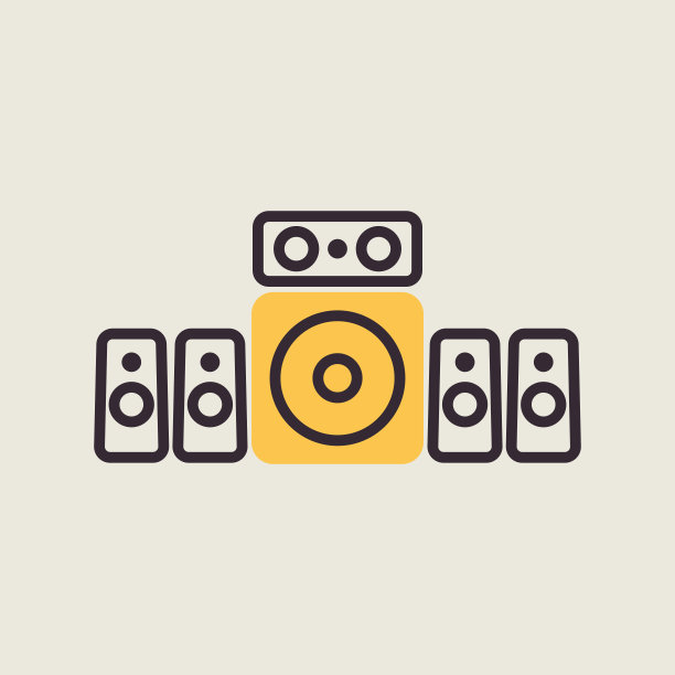 5.1环绕声系统矢量图标图片下载