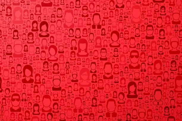 抽象红色背景-人物图案图片下载