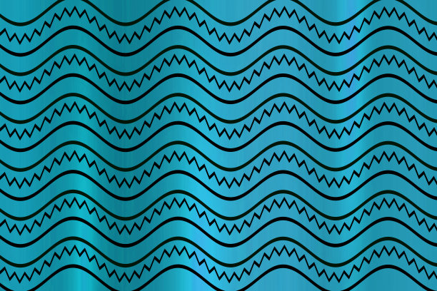 蓝色背景，曲线和之字形图案图片下载