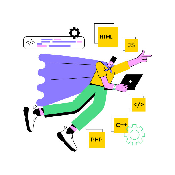 高级计算机技能抽象概念矢量插图。图片下载