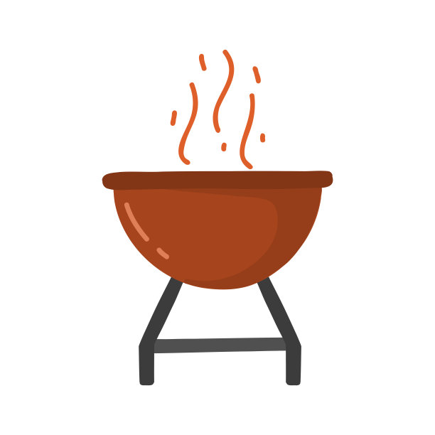 烧烤卡通风格图标。彩色符号矢量插图图片下载