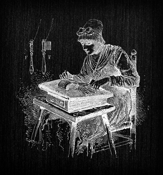 仿古插图雕刻制造业:花边制造图片下载