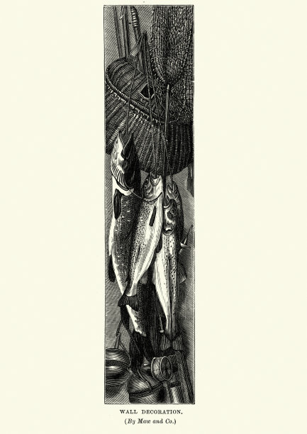 渔获与渔具，19世纪图片下载