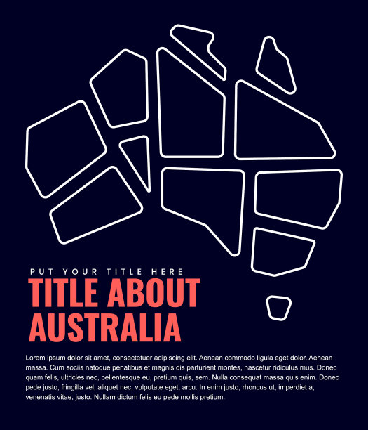 页面设计上的澳大利亚地图图片下载