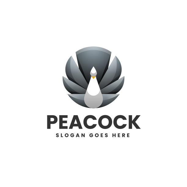 标志孔雀渐变彩色风格图片下载