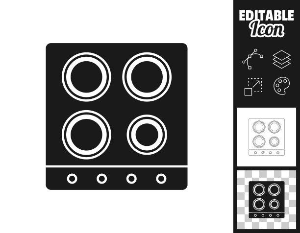 电炉顶视图。图标设计。轻松地编辑图片下载