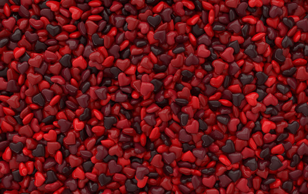 情人节心形背景3D渲染插画图片下载