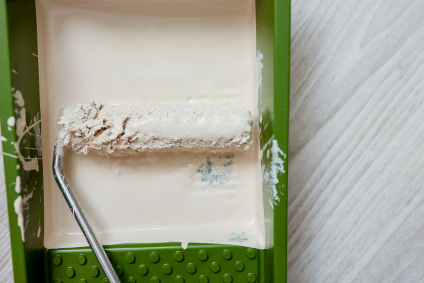 油漆滚筒特写，修补概念图片下载