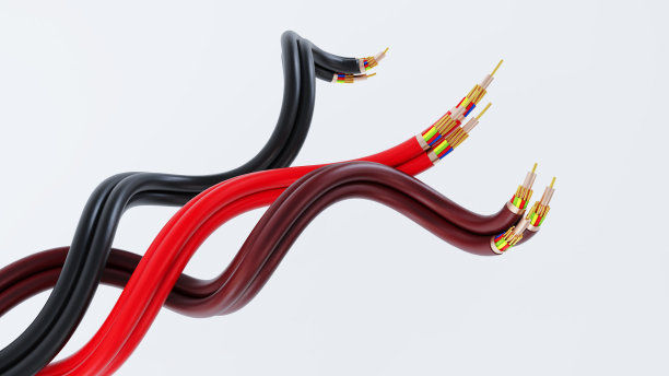 三根软铜电线，电缆特写，图片下载