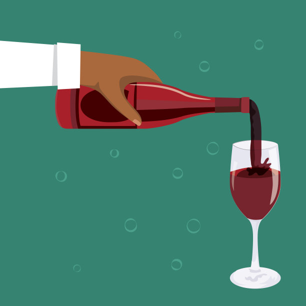 把酒倒在绿色背景上的人图片下载